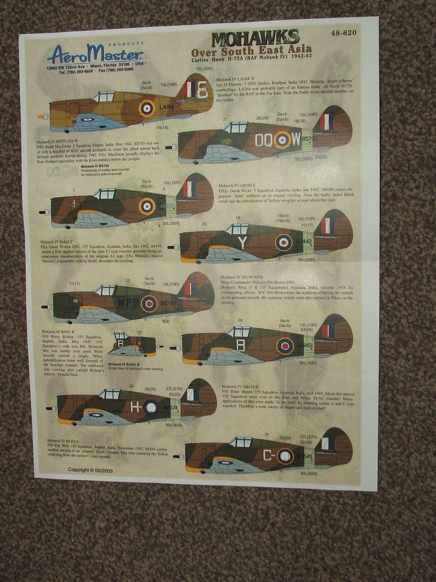 ZF199 Hobbycraft 1/48 maquette avion militaire WWII HC1556 RAF curtiss